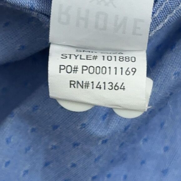 Rhone Shirt Mens M Blue Commuter Italian Fabric Slim Fit Performance Stretch - Picture 7 of 11